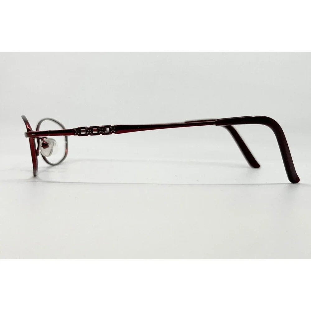 Alexander Collection Trista Eyeglasses Burgundy Oval Metal Frames 52-18-135